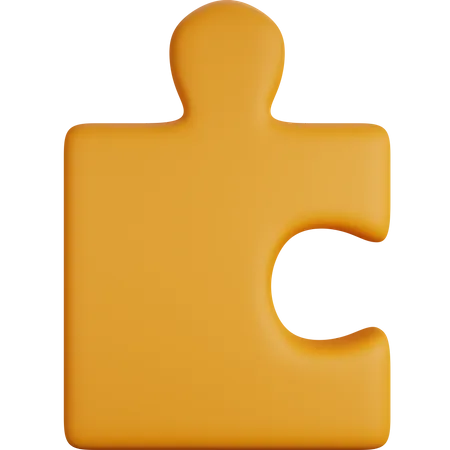 3 D Illustration Icon Yellow Puzzle Piece 3D Icon