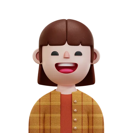 Yellow Shirt Woman  3D Icon