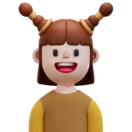 Yellow Shirt Woman  3D Icon
