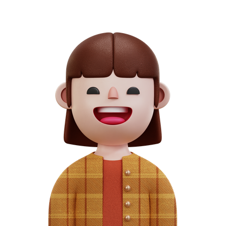 Yellow Shirt Woman  3D Icon