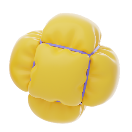 Yellow Soft Body Six Rectangle Balloon Shape  3D Icon