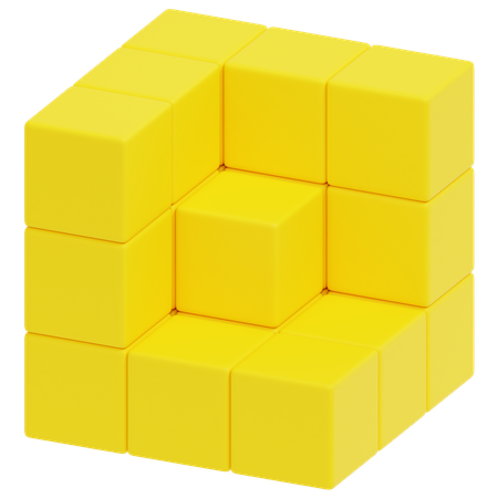 Yellow Step Block  3D Icon
