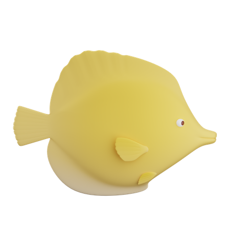 Yellow Tang Fish 3D Illustration