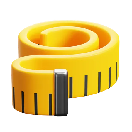 Yellow Tape Measurement  3D Icon