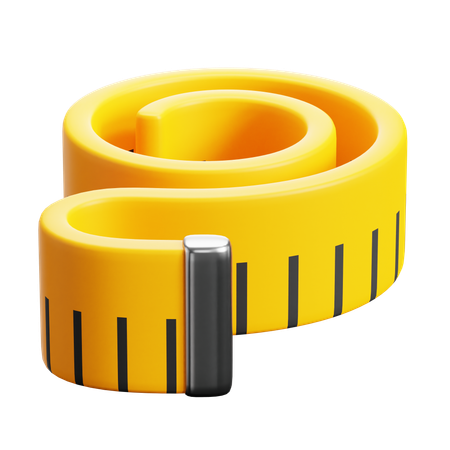 Yellow Tape Measurement  3D Icon