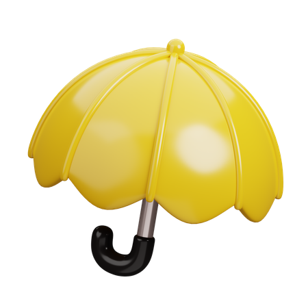 Yellow Umbrella  3D Icon