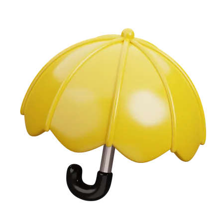 Yellow Umbrella  3D Icon