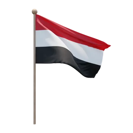 Asta de bandera de yemen  3D Flag