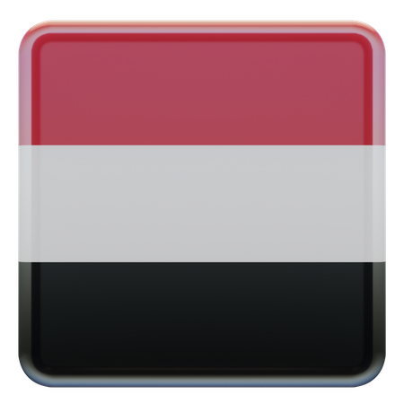 Yemen Square Flag  3D Icon