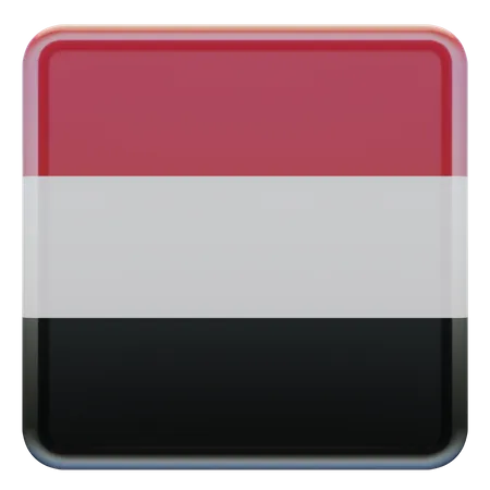 Yemen Square Flag  3D Icon