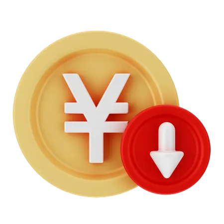 Yen abajo  3D Icon