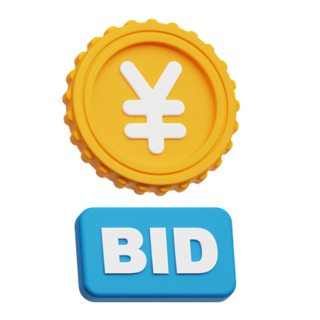 Yen Bid  3D Icon