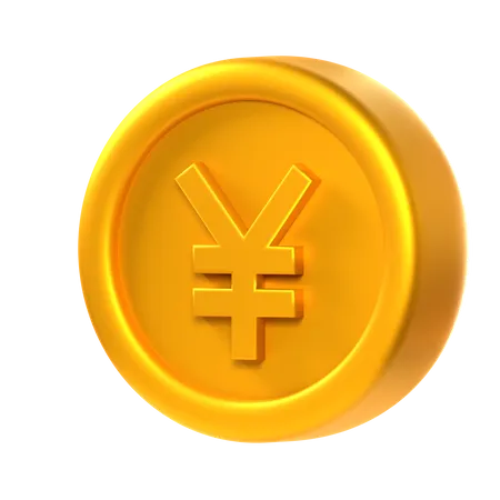 Pièce de monnaie en yens  3D Icon