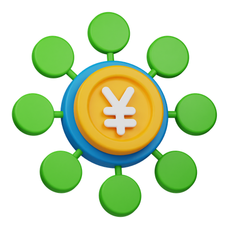 Yen Coin Crowd Funding  3D Icon