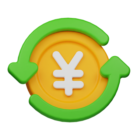 Yen Coin Flow  3D Icon