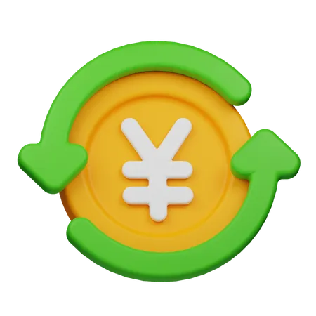 Yen Coin Flow  3D Icon