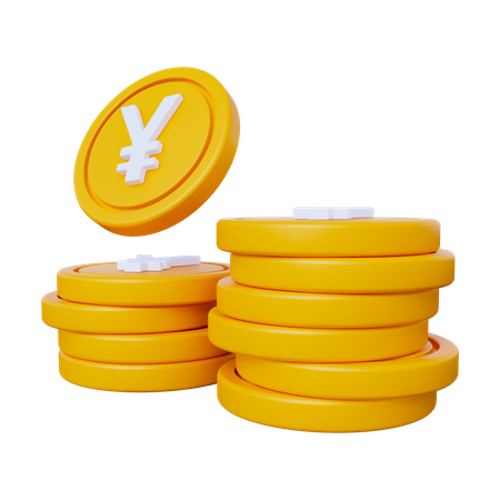 Yen Coins  3D Icon