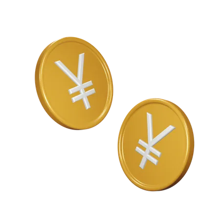 Yen Coins 3D Icon