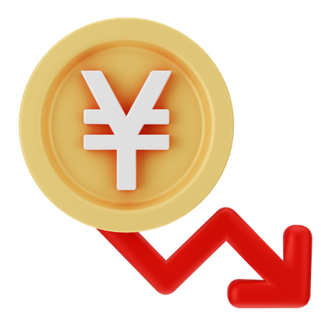 Yen Down  3D Icon