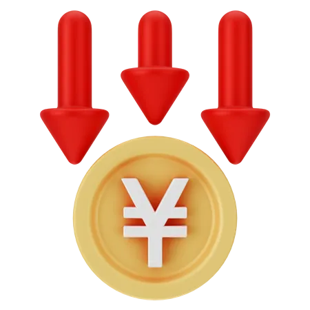 Yen Down  3D Icon