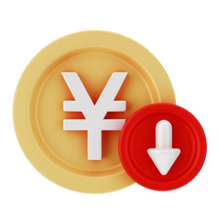 Yen Down  3D Icon