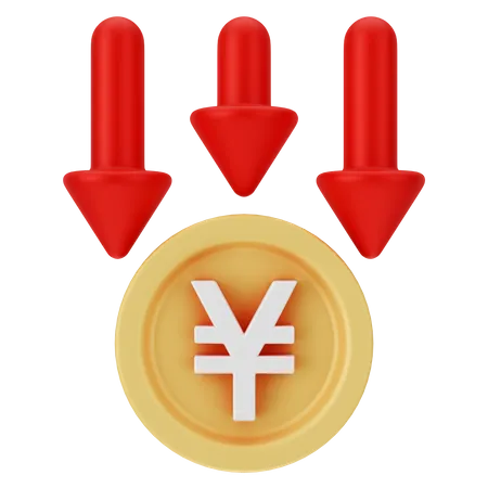 Yen en baisse  3D Icon