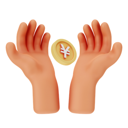 Yen In Hand  3D Icon