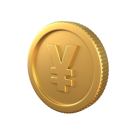 Moneda de oro yenes  3D Icon