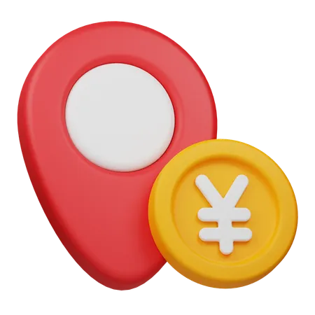 Standort der Yen-Münze  3D Icon