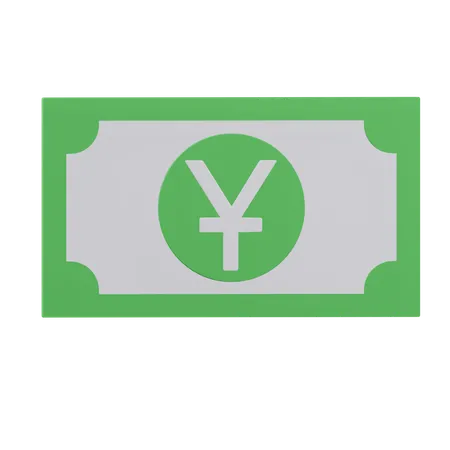 Yen Paper Money Currency 3 D Icon Illustration With Transparent Background 3D Icon