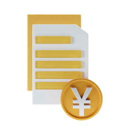 Yen payment file  3D Icon