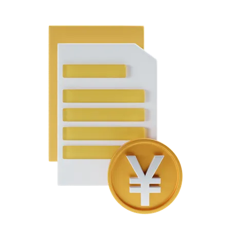 Yen Payment File Icon 3D Icon