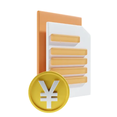 Yen Payment File Icon 3D Icon
