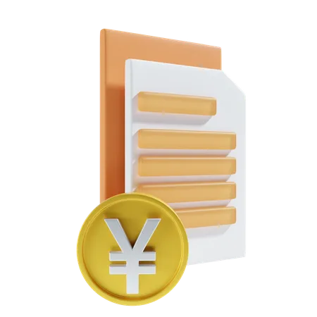 Yen payment file  3D Icon