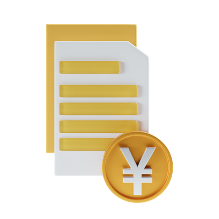 Yen payment file  3D Icon