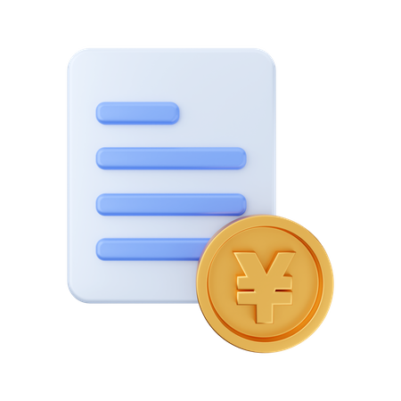 Yen Payment File  3D Illustration