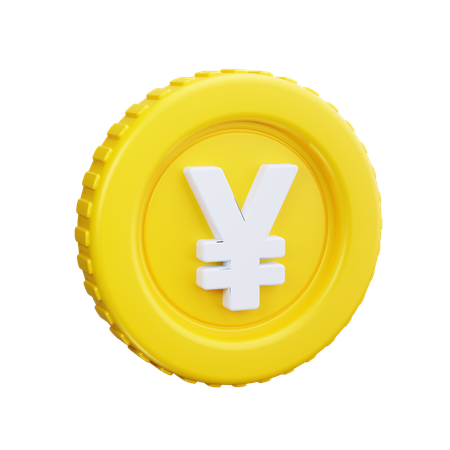 Pièce de monnaie en yens  3D Icon