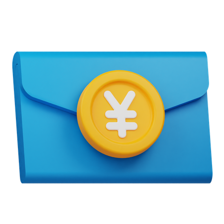 Courrier en pièces de monnaie en yens  3D Icon