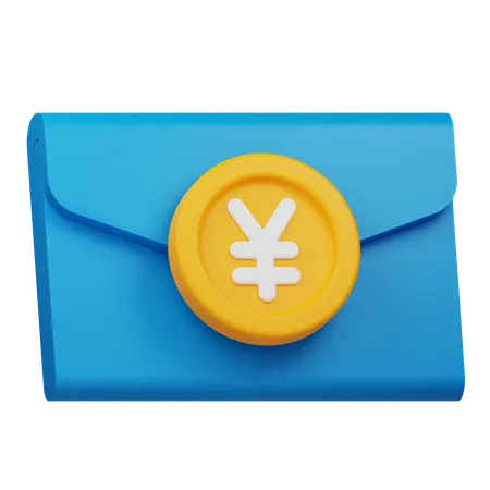 Courrier en pièces de monnaie en yens  3D Icon