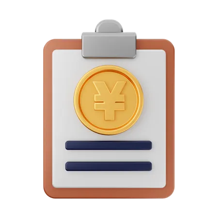 Yen Report 3D Icon