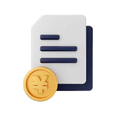 Yen Report File  3D Illustration