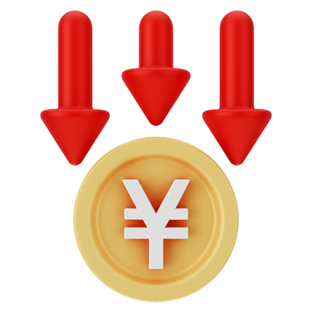 Yen fällt  3D Icon