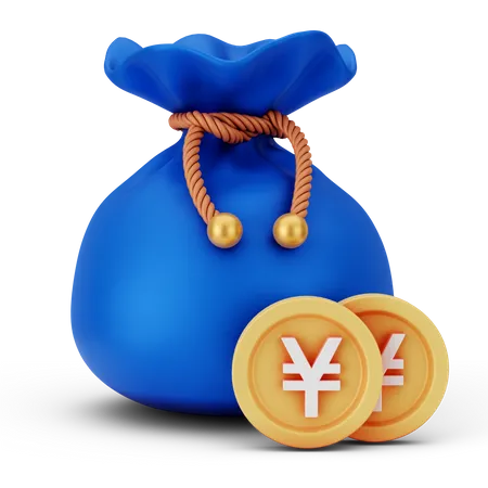 Saco de yenes  3D Icon