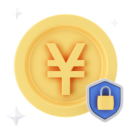 Seguridad del yen  3D Icon