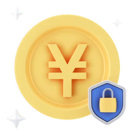 Seguridad del yen  3D Icon