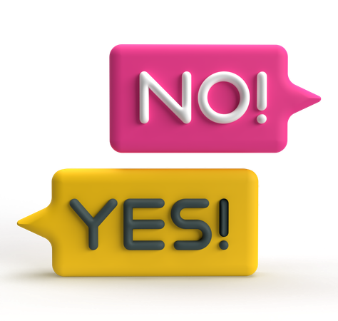 Yes and No  3D Icon