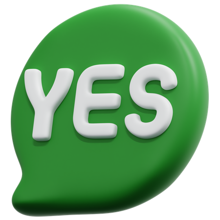 Yes Bubble  3D Icon