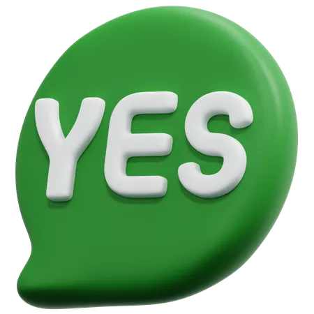Yes Bubble  3D Icon