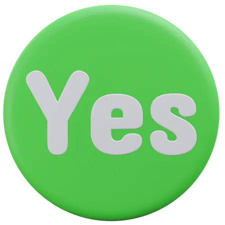 Yes Button  3D Icon