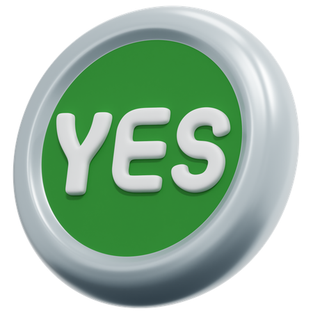 Yes Button  3D Icon